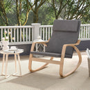 Stable Wooden Frame Leisure Rocking Chair with Removable Upholstered Cushion by DirectDeals