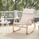Stable Wooden Frame Leisure Rocking Chair with Removable Upholstered Cushion by LJGDeals