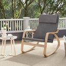 Stable Wooden Frame Leisure Rocking Chair with Removable Upholstered Cushion by LJGDeals