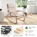 Stable Wooden Frame Leisure Rocking Chair with Removable Upholstered Cushion by LJGDeals