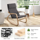 Stable Wooden Frame Leisure Rocking Chair with Removable Upholstered Cushion by LJGDeals