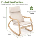 Stable Wooden Frame Leisure Rocking Chair with Removable Upholstered Cushion by DirectDeals