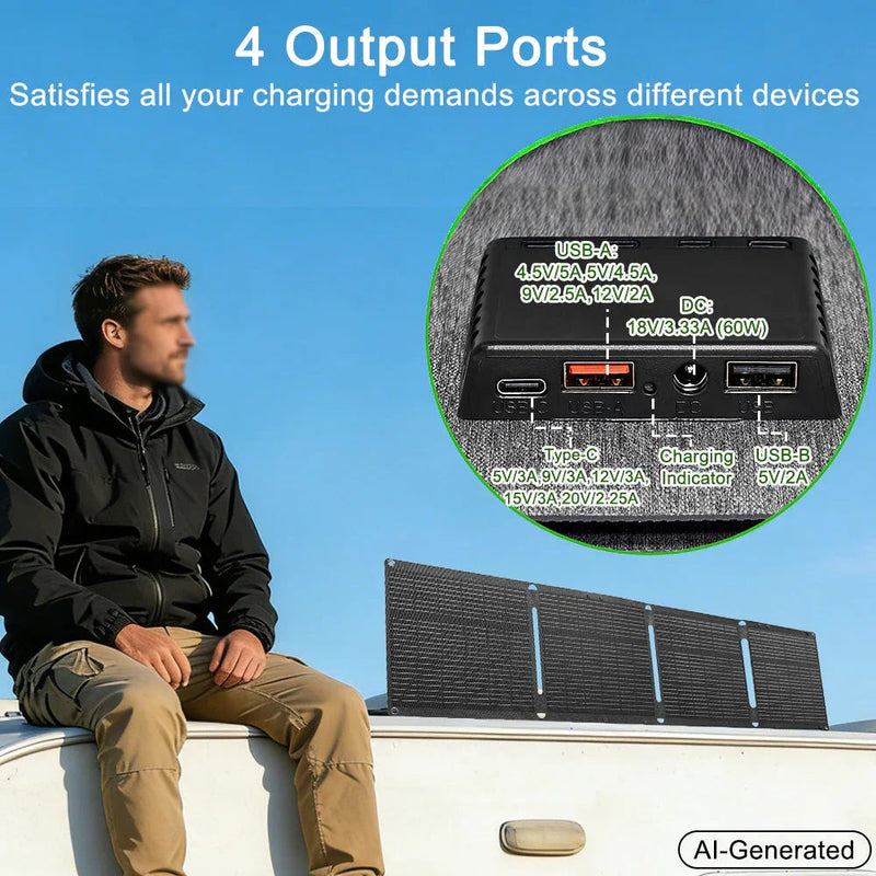 Lensunsolar 60W Waterproof Foldable Solar Panel, photo 6 of 7