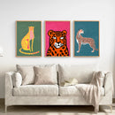 Cheetah Cat Prints Colorful Wall Art Decor by Wall Art Set