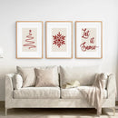 3 Piece Wall Art Christmas Tree Snowflake Poster