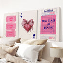 Preppy Pink Girly Poster Set of 3 Wall Art Decor by Wall Art Set