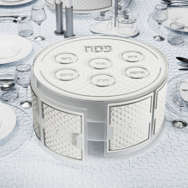 Diamond Leatherite Tiered Kearah Seder Plate