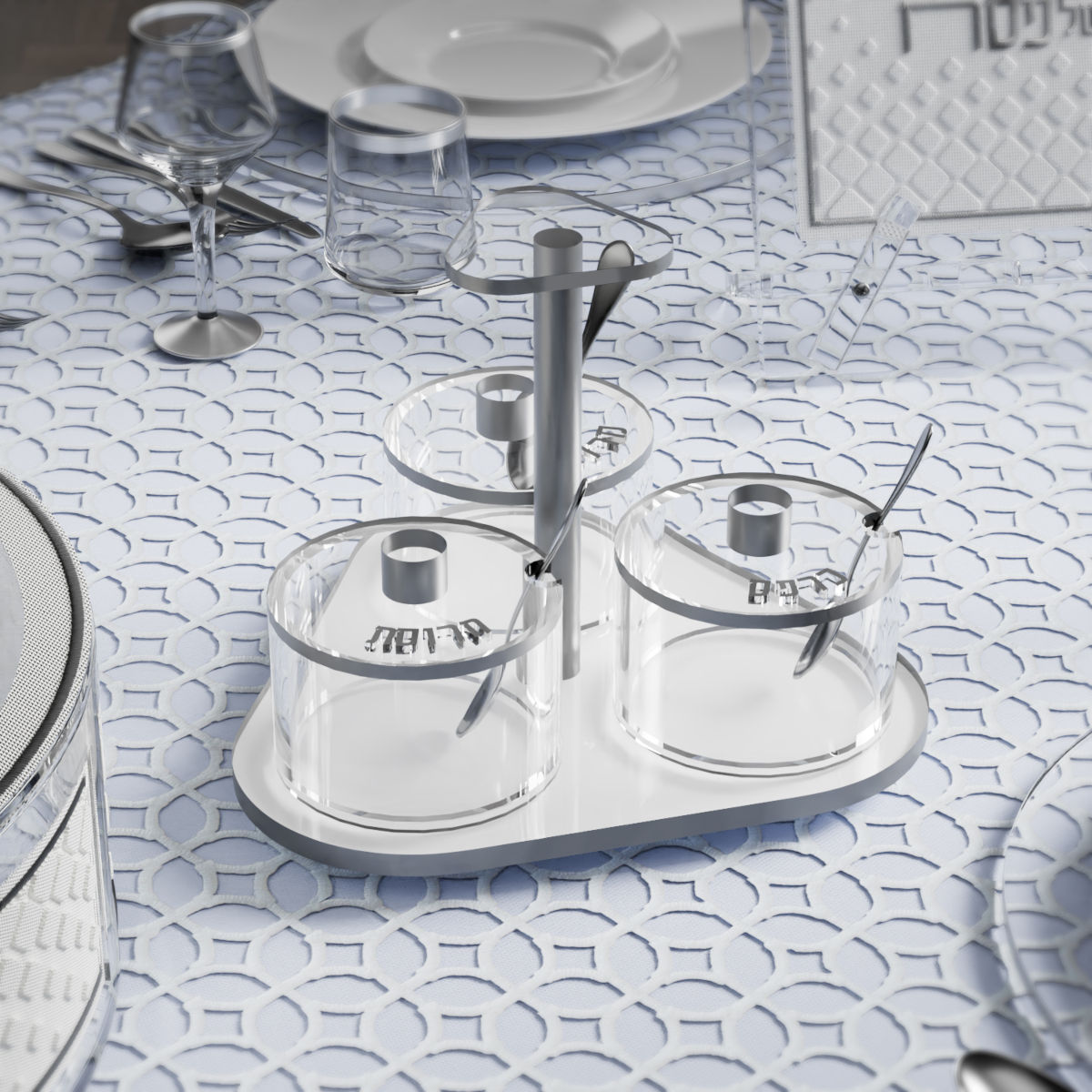 Seder Night Dish Set, installed in a room