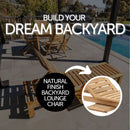 Cancun Natural Teak Outdoor Chaise Lounger with Side Table by NORDICTEAK.COM
