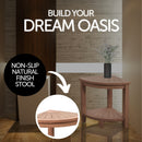 Stanley Natural Teak Shower and Bath Corner Stool with Shelf - 15.7"