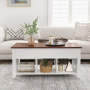 Coffee Table with Hidden Storage Compartment-White