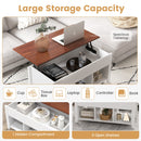 Coffee Table with Hidden Storage Compartment-White