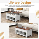Coffee Table with Hidden Storage Compartment-White