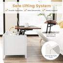 Coffee Table with Hidden Storage Compartment-White