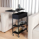 Lift Top Side Table with Charging Station and Wheels by LJGDeals