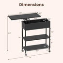 Lift Top Side Table with Charging Station and Wheels by LJGDeals