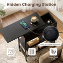 Lift Top Side Table with Charging Station and Wheels by LJGDeals