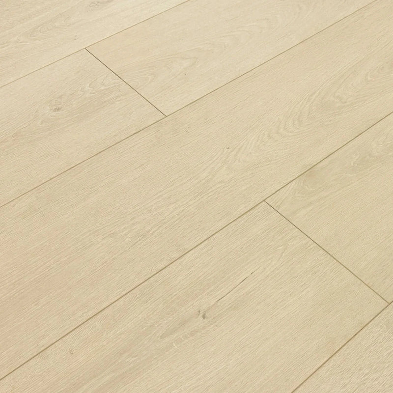 Light Beige Micro Bevel Matte 9.25"x60" Waterproof Laminate Flooring 12mm - Linea