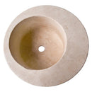 Handcrafted Beige Travertine Round 18 Inch Natural Stone Bathroom Sink