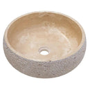 GMSTONE Beige Travertine Handcrafted Bathroom Vessel Sink 16 Inch