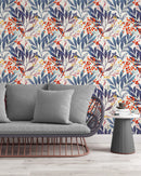 Berries and Blue Leaves Wallpaper