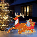 Lighted 2D Christmas Reindeer and Sleigh Decoration for Lawn Front Door Home by LJGDeals