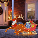 Lighted 2D Christmas Reindeer and Sleigh Decoration for Lawn Front Door Home by LJGDeals