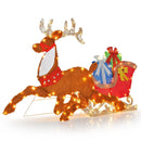 Lighted 2D Christmas Reindeer and Sleigh Decoration for Lawn Front Door Home by LJGDeals