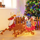 Lighted 2D Christmas Reindeer and Sleigh Decoration for Lawn Front Door Home by LJGDeals