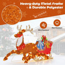 Lighted 2D Christmas Reindeer and Sleigh Decoration for Lawn Front Door Home by LJGDeals
