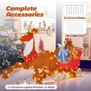 Lighted 2D Christmas Reindeer and Sleigh Decoration for Lawn Front Door Home by LJGDeals