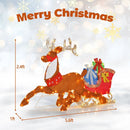 Lighted 2D Christmas Reindeer and Sleigh Decoration for Lawn Front Door Home by LJGDeals