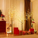 Lighted Birch Tree Set of 3 with 4/5/6 FT Pre-Lit Artificial Christmas Tree for Holiday Party by LJGDeals