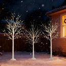 Lighted Birch Tree Set of 3 with 4/5/6 FT Pre-Lit Artificial Christmas Tree for Holiday Party by LJGDeals