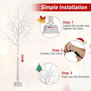 Lighted Birch Tree Set of 3 with 4/5/6 FT Pre-Lit Artificial Christmas Tree for Holiday Party by LJGDeals