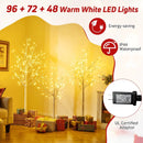 Lighted Birch Tree Set of 3 with 4/5/6 FT Pre-Lit Artificial Christmas Tree for Holiday Party by LJGDeals