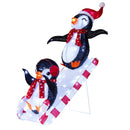 Lighted Christmas Decoration Penguins 3D Pre-Lit Penguins Slide with 170 LED Lights by LJGDeals