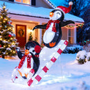 Lighted Christmas Decoration Penguins 3D Pre-Lit Penguins Slide with 170 LED Lights by LJGDeals