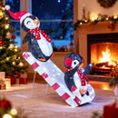 Lighted Christmas Decoration Penguins 3D Pre-Lit Penguins Slide with 170 LED Lights by LJGDeals