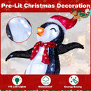 Lighted Christmas Decoration Penguins 3D Pre-Lit Penguins Slide with 170 LED Lights by LJGDeals