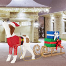 Outdoor Pre-lit Xmas Dog and Sleigh with 170 Warm Bright Lights for Porch by LJGDeals