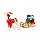 Outdoor Pre-lit Xmas Dog and Sleigh with 170 Warm Bright Lights for Porch by LJGDeals