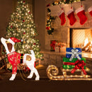 Outdoor Pre-lit Xmas Dog and Sleigh with 170 Warm Bright Lights for Porch by LJGDeals
