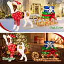 Outdoor Pre-lit Xmas Dog and Sleigh with 170 Warm Bright Lights for Porch by LJGDeals