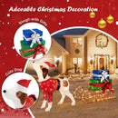 Outdoor Pre-lit Xmas Dog and Sleigh with 170 Warm Bright Lights for Porch by LJGDeals