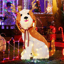 Lighted Christmas Dog with LED Lights Ground Stakes and Cable Tiers by LJGDeals