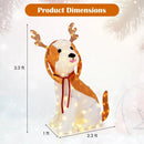 Lighted Christmas Dog with LED Lights Ground Stakes and Cable Tiers by DirectDeals