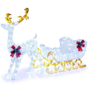 6 Feet Christmas Lighted Reindeer and Santa's Sleigh Decoration with 4 Stakes by LJGDeals