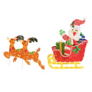 Lighted Christmas Santa on Sleigh with Reindeer and LED Lights by LJGDeals