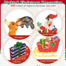 Lighted Christmas Santa on Sleigh with Reindeer and LED Lights by LJGDeals